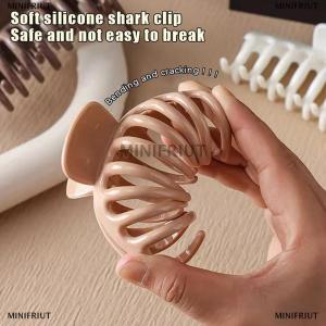 [COD] MINIFRIUT Soft Silicone Shark Clip Women Hair Claw Clips Anti Collision Protection for The Back of The Head Anti Fall Womens Hair Clip