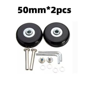 2pcs 40/50MM Suitcase Luggage Wheel Replacement Silent Rubber Roller Wheels Suitcase Repair Kit