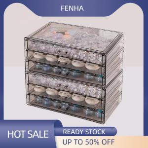 FENHA Nail Polish Adhesive Storage Box Jewelry Storage Box Divided Box Transparent Large Capacity Nail Salon Desktop Storage Box
