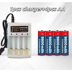 1.5V AA Rechargeable Battery 9800mah AAA 8800mAh Batteries Alkaline Battery With Charger For Led Lig