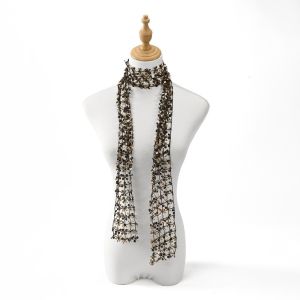 SUTONGXUE Sequins Sequin Scarf Tassel Flower Shape Belly Dancing Scarf Fashion Hollow Waist Chain Women