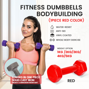 GYMPRO 1Piece Dumbbell Neoprene Ladys Dumbbell Hexagon Dumbbell Gym Fitness Exercise Home Weight Training Workout Dumbell 1kg/2kg/3kg/4kg/5kg Women Weight Lifting Aerobic Non Slip Ergonomic Grip Alatan Gym Alatan Angkat Berat Fitness Equipment