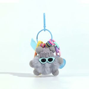 ALENADAY - Gantungan Kunci Boneka Bulu Mini Serbaguna Untuk Tas Motor Mobil HP Lucu Imut  KEY21