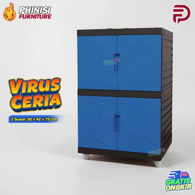 Lemari Baju Kingdom Virus Zebra Cermin Lemari Pakaian Minimalis Plastik Serbaguna Kaca