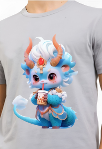 Kaos Pria 3 Dimensi Motif Naga Biru Minum Tshirt Oblong Katun 24s H0279 By Hans & Co