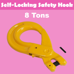 Hoisting Machine European Self Locking Safety Hook 2 Tons - 8 Tons G80 Automatic Lock Safety Hook