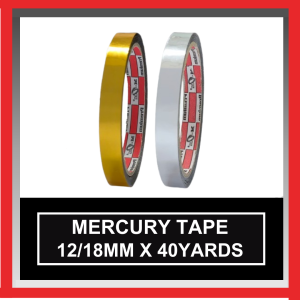 M-ONE Metalized Tape Emas Perak / Pita Merkuri Emas Perak 12mm / 18mm x 40yards