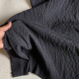 Vải Đũi Nhún Đen - Chất Mềm Rũ Mỏng Vừa Đàn Hồi Khổ 1m35 - May Áo Kiểu Đầm Babydoll Váy