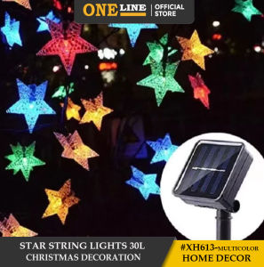ONELINE #XH613 Solar Powered Star String Lights 30L Waterproof Outdoor Decor