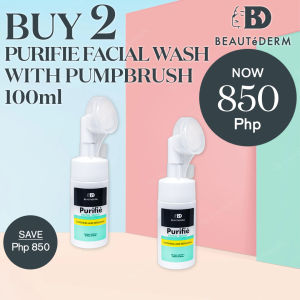 BEAUTeDERM Purifie Facial Wash 100ml with Pump Brush Buy 1 Take 1 Promo