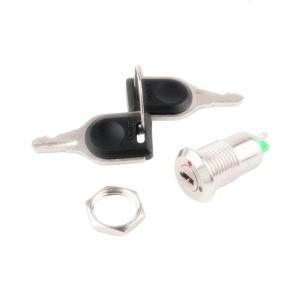 Metal Keyed Ignition Switches 12mm SPST 2 Pin Electrical On/Off With Wiring Accessories for Automotive Applications