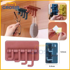Hook Tempel 4 kail lipat Gantungan 4kait multifungsi cantelan kunci serbaguna cantolan cocok untuk barang kecil lainnya