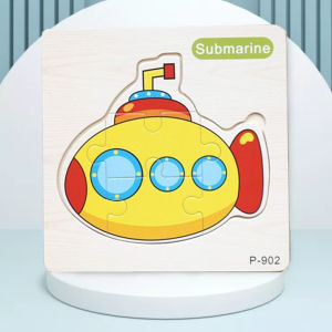 TAIYO Mainan Anak Puzzle Kayu 15cm Hewan Kartun Animal Transport Edukasi Wooden Jigsaw