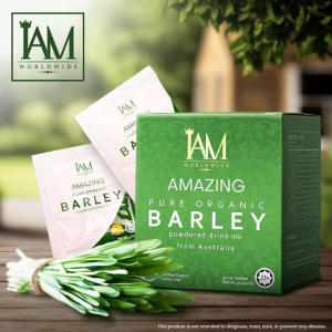 IAM amazing pure organic barley powder juice by maritoni fernandez ( 1 box - 10 sachets )