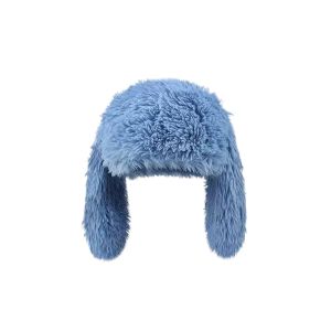 DRESSPLUS Bunny Rabbit Ears Beanies Coldproof Solid Color Plush Pullover Cap Cute Long Ears Ear Protection Hat Women