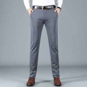 Quần tây âu nam đẹp vải hàn quốc quần vải co giãn ống suông vừa mặc công sở