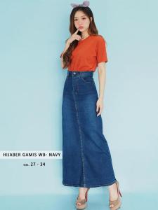 Kombinasi Skirt Midi Jeans - Rok Panjang Jeans Wanita - Rok Mini Jeans Korean Style