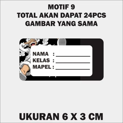BA235 Stiker Mapel Isi 24pcs - Label Buku Pelajaran Sekolah - Banyak Pilihan Tema - Stiker Mata Pelajaran