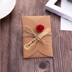 1PC Kraft Paper Dried Flower Anniversary  For Birthday Gift Creative DIY Blessing Greeting Card Hand Gift Business Card