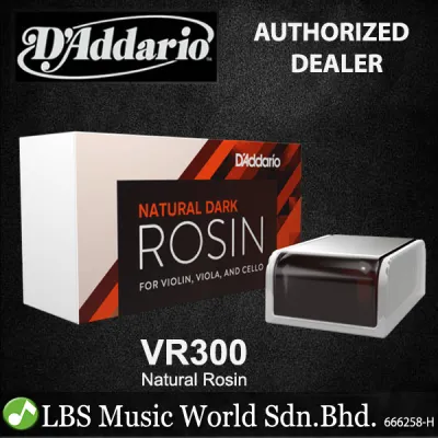 DAddario VR300 Natural Violin Rosin for Horsehair and Synthetic Bows - Dark