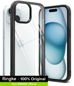 Ringke Fusion Bold Compatible with iPhone 15 Case Cover Firm Grip Frame Style Anti-Yellowing Clear Transparent Hard Back Shockproof Bumper