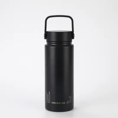 Crossing Urban Ceramic Stainless Steel Vacuum Insulated Bottle 600ml | Keep Hot & Cold | Flat Cap with Handle