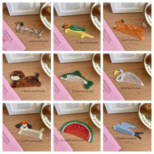 LYM Creative Cartoon Anti-static Acetate Hair Comb Lovely Hair Care Hairdressing Combs Head Massage Hairbrush Tools Accessories