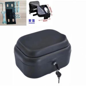 Folding Electric Bike Rear Seat Plastic Thickened Base With Lock High Backrest Basket