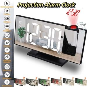 UMBRAULI Temperature Display Projection Alarm Clock Backlight 12/24H Display Digital Alarm Clock Electronic Snooze Function Ceiling Clock Bedroom