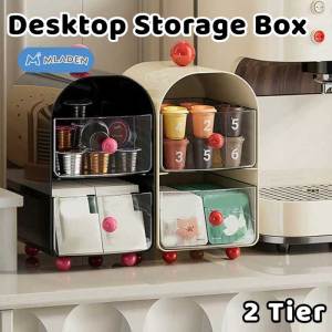 MLADEN Drawer Storage Rack 2 Tier Removable Multifunctional Corner Coffee Organizer Tea Bags Capsule Coffee