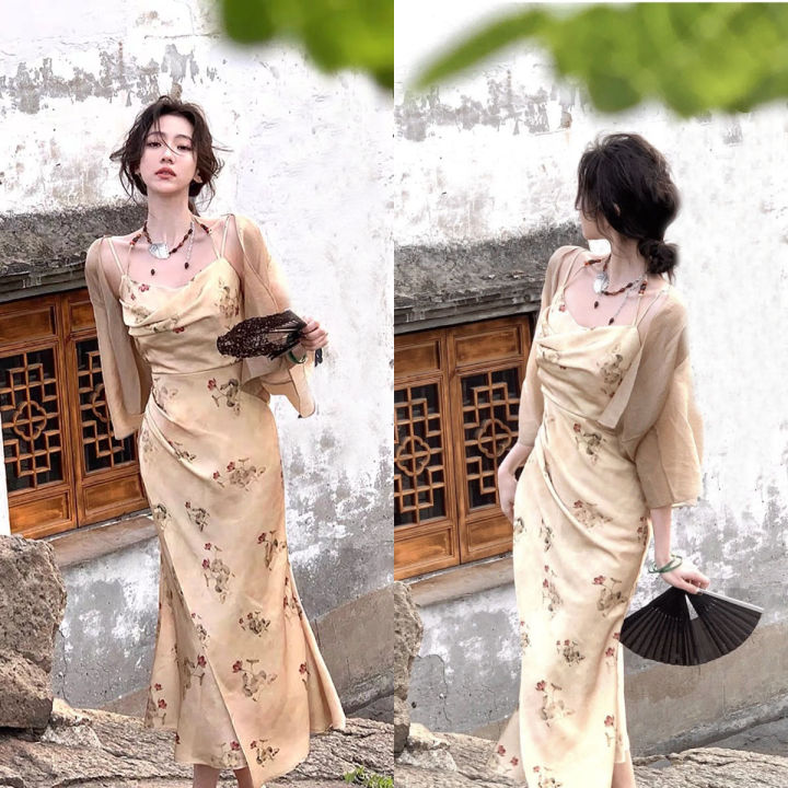 korean long sexy beige formal dress for woman formal elegant bodycon ...