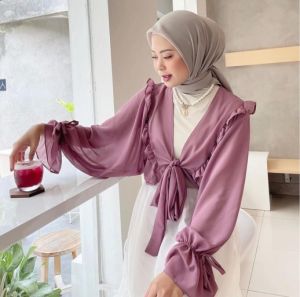 (PRE ORDER!) AURA RUFFLE CARDIGAN WRAP TOP | CARDIGAN ROPOL MUSLIMAH HIJABISTA OOTD INSTAFAMOUS
