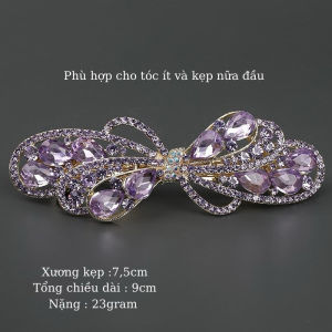 Kẹp tóc kim loại đính đá 75cm phụ kiện cao cấp cho tuổi trυng niên CĐ10