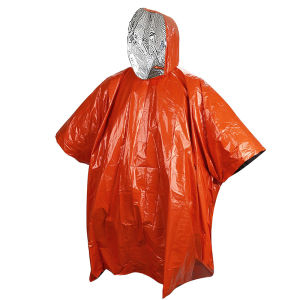 Emergency Poncho with Mylar Blanket Liner Waterproof Wind-Resistant Thermal Poncho Emergency Supplies