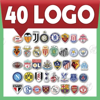 Combo 40 sticker logo CLB BÓNG ĐÁ nổi tiếng Manchester United Real Madrid Barcelona Chelsea Arsenal Liverpool FC