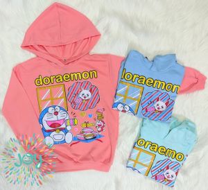 JoyKids Sweater Hoodie Anak Perempuan Doraemon ( Umur 9 - 13 Tahun )