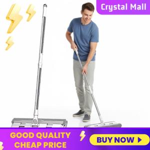 COD [Free Shipping] Floor Telescopic Mop with Telescopic Handle Wet Dry Mop with Mop Pads & Scraper for All Floor Types and Windows
