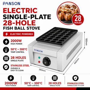 PANSON Takoyaki Maker 56 Holes Grill Octopus Ball Baking Machine Furnace Gas Fish Ball Machine No-stick
