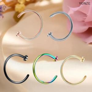 [COD] YUNZE Stainless Steel Fake Nose Ring Hoop Septum Rings C Clip Lip Ring Earring For Women Fake Piercing Body Jewelry Non-Pierced