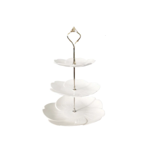 Stackable Party Dessert Platter Three Levels For Organized Display Sturdy Design Ideal For Catering Services