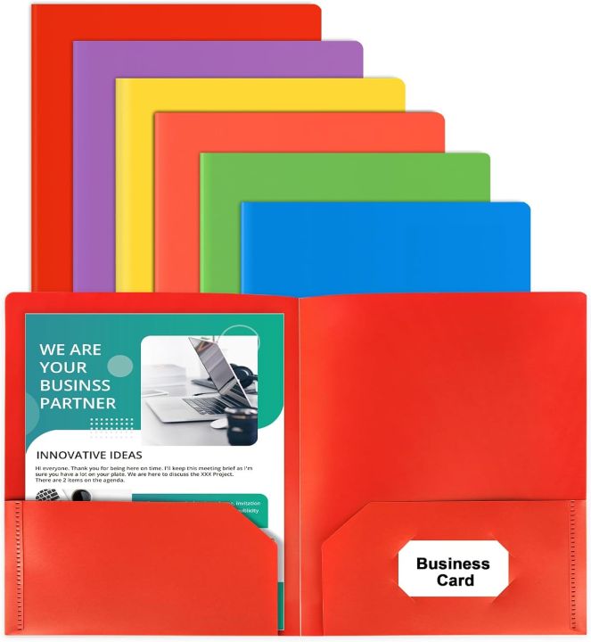 SixPack Pocket Folders Sturdy MultiColor Heavy Duty File Folders