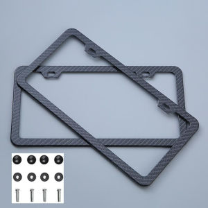 2PCS Universal Car License Plate Holder 41x16cm Stainless Steel Front and Rear License Plate Frame