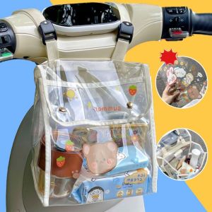 QMTJSH ป้องกันคราบสกปรก กระเป๋าแขวนรถยนต์ไฟฟ้า จุได้มาก กันน้ำกันน้ำได้ กระเป๋าเก็บของด้านหน้าจักรยาน ของใหม่ แบบพกพาได้ กระเป๋าเป้สะพายหลังโปร่งใส การเดินทางการเดินทาง