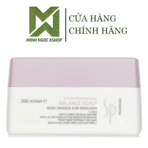 ầu hấp giảm gãy rụng  cân bằng độ ẩm cho da đầu nhạy cảm Wella Sp Balance Mask 200ML
