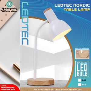 LEDTEC Nordic Metal Table Lamp Adjustable Reading Desk Lamp | White or Black | Eye Friendly LED Bulb Light Source Modern Minimalist Nordic Style | Suitable for Home Study Bedroom Office Workbench Dormitory.