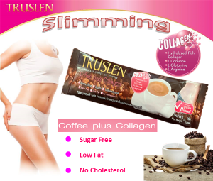 Truslen Slimming Coffee Plus Collagen Instant Coffee Mix (16g) Authentic Thai Product