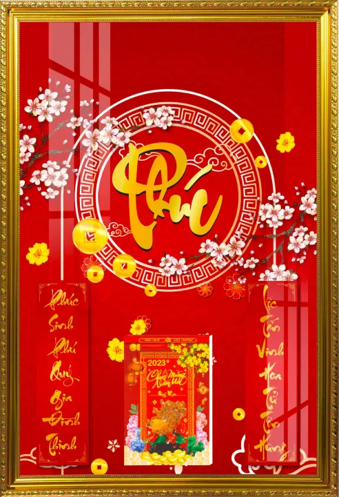 Lịch tết 2025, bìa lịch gỗ in tráng gương, khung nhựa xi vàng 45x65cm ...