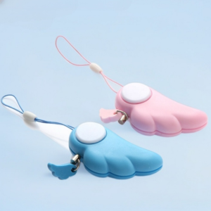 Selfdefense Alarm Selfdefense Device Glow Sense Of Security Compact And Compact Antiwolf Angel Wings Wolfproof Cute Cell Phone Pendant Safety Function Silent Outdoor