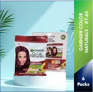 【Pack of 6】 #7.65 Raspberry Red - Garnier Hair Color Naturals Ultra Color SACHET Hair Dye