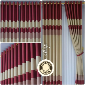 Gorden Blackout Import Warna Abu Motif Pelangi Jendela Minimalis Pintu KAMAR Model Smokring PARIAN UKURAN